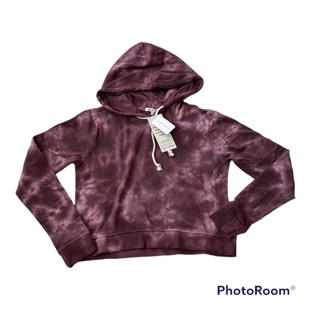 Threads for thought cropped hoodie tie dye in muave size XS